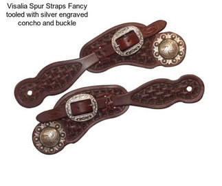 Visalia Spur Straps Fancy tooled with silver engraved concho and buckle