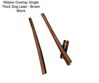 Ribbon Overlay Single Thick Dog Lead - Brown Block