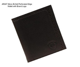 ARIAT Mens Bi-fold Perforated Edge Wallet with Brand Logo