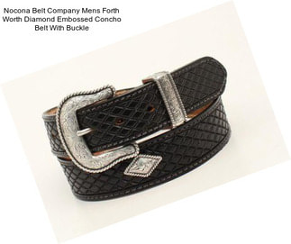 Nocona Belt Company Mens Forth Worth Diamond Embossed Concho Belt With Buckle