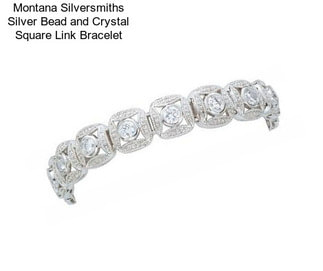 Montana Silversmiths Silver Bead and Crystal Square Link Bracelet