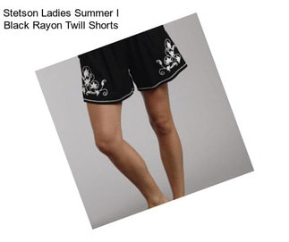 Stetson Ladies Summer I Black Rayon Twill Shorts