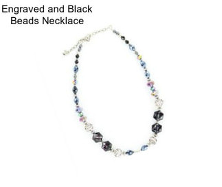 Engraved and Black Beads Necklace