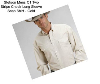 Stetson Mens C1 Two Stripe Check Long Sleeve Snap Shirt - Gold