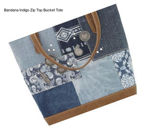 Bandana Indigo Zip Top Bucket Tote