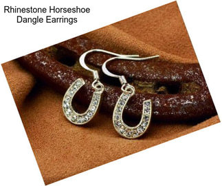Rhinestone Horseshoe Dangle Earrings