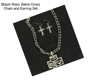 Blazin Roxx Zebra Cross Chain and Earring Set