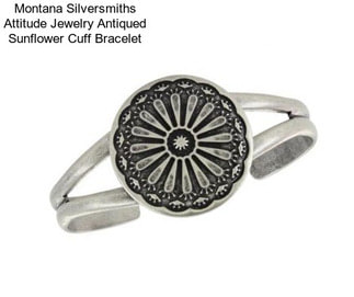Montana Silversmiths Attitude Jewelry Antiqued Sunflower Cuff Bracelet