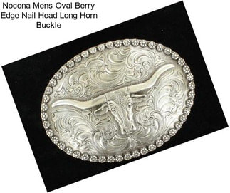 Nocona Mens Oval Berry Edge Nail Head Long Horn Buckle