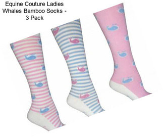 Equine Couture Ladies Whales Bamboo Socks - 3 Pack