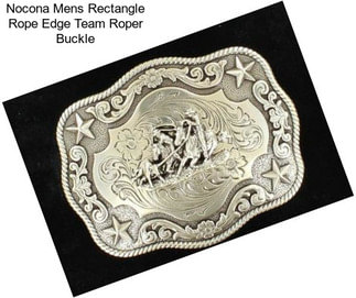 Nocona Mens Rectangle Rope Edge Team Roper Buckle