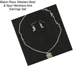 Blazin Roxx Western Boot & Spur Necklace And Earrings Set