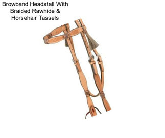 Browband Headstall With Braided Rawhide & Horsehair Tassels