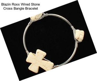 Blazin Roxx Wired Stone Cross Bangle Bracelet