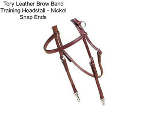 Tory Leather Brow Band Training Headstall - Nickel Snap Ends