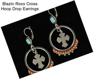 Blazin Roxx Cross Hoop Drop Earrings