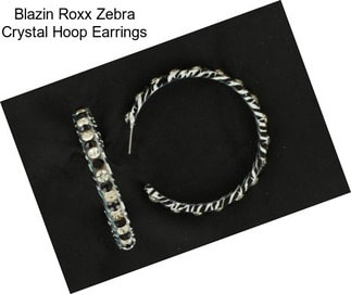 Blazin Roxx Zebra Crystal Hoop Earrings
