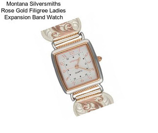 Montana Silversmiths Rose Gold Filigree Ladies Expansion Band Watch