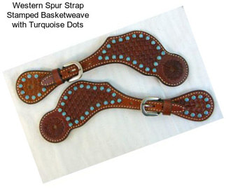 Western Spur Strap Stamped Basketweave with Turquoise Dots