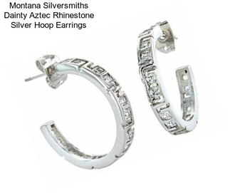 Montana Silversmiths Dainty Aztec Rhinestone Silver Hoop Earrings