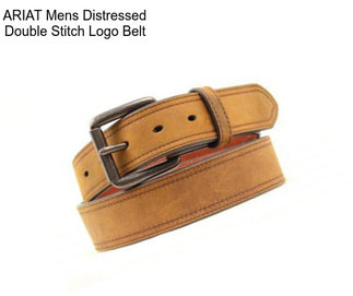 ARIAT Mens Distressed Double Stitch Logo Belt
