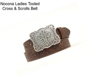 Nocona Ladies Tooled Cross & Scrolls Belt