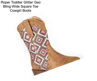 Roper Toddler Glitter Geo Bling Wide Square Toe Cowgirl Boots