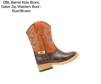 DBL Barrel Kids Bronc Gator Zip Western Boot - Rust/Brown