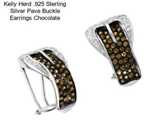 Kelly Herd .925 Sterling Silver Pave Buckle Earrings Chocolate