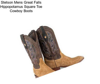 Stetson Mens Great Falls Hippopotamus Square Toe Cowboy Boots