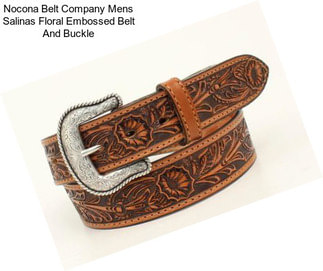 Nocona Belt Company Mens Salinas Floral Embossed Belt And Buckle