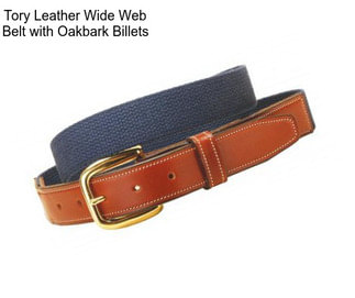 Tory Leather Wide Web Belt with Oakbark Billets
