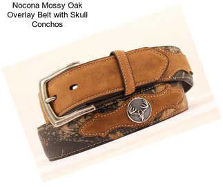 Nocona Mossy Oak Overlay Belt with Skull Conchos