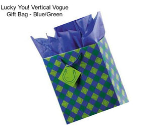 Lucky You! Vertical Vogue Gift Bag - Blue/Green