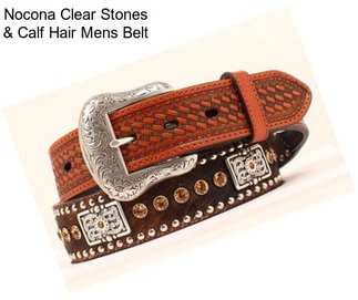 Nocona Clear Stones & Calf Hair Mens Belt