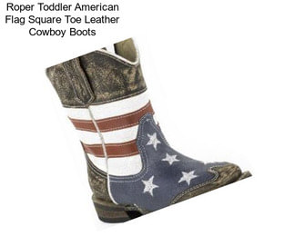 Roper Toddler American Flag Square Toe Leather Cowboy Boots