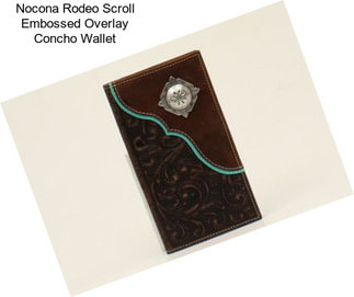 Nocona Rodeo Scroll Embossed Overlay Concho Wallet