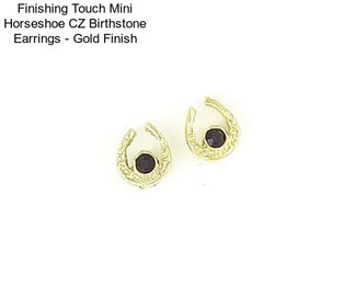 Finishing Touch Mini Horseshoe CZ Birthstone Earrings - Gold Finish