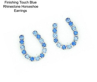 Finishing Touch Blue Rhinestone Horseshoe Earrings