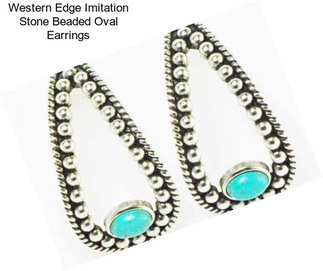 Western Edge Imitation Stone Beaded Oval Earrings