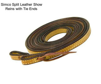 Simco Split Leather Show Reins with Tie Ends