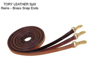 TORY LEATHER Split Reins - Brass Snap Ends