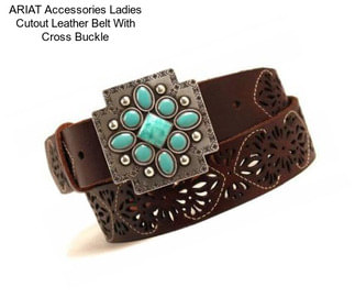 ARIAT Accessories Ladies Cutout Leather Belt With Cross Buckle