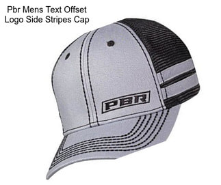 Pbr Mens Text Offset Logo Side Stripes Cap