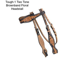 Tough-1 Two Tone Brownband Floral Headstall