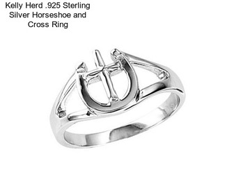 Kelly Herd .925 Sterling Silver Horseshoe and Cross Ring