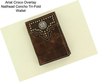 Ariat Croco Overlay Nailhead Concho Tri-Fold Wallet