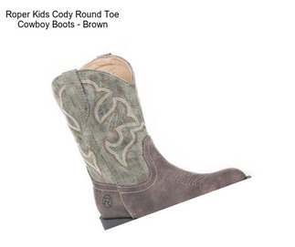 Roper Kids Cody Round Toe Cowboy Boots - Brown