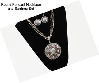 Round Pendant Necklace and Earrings Set