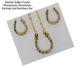 Western Edge Crystal Rhinestones Horseshoe Earrings And Necklace Set